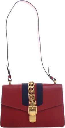 Gucci Pre-owned Leather gucci-bags - Dames - Vintage Schoudertas - Rood - ONE Size - Leer - Vintage