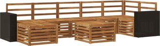 vidaXL Conjunto De Sof&aacute;s De Exterior 8 Uds. Natural Vidaxl