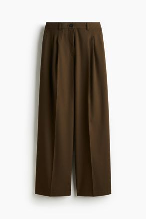 H&M Elegante Hose mit weitem Bein - Dunkles Khakigr&uuml;n