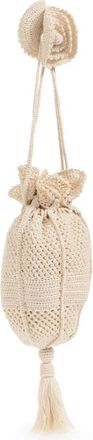 Ulla Johnson Mermaid Bag - Dames - Schoudertassen - Beige - ONE Size - Katoen - Tassen