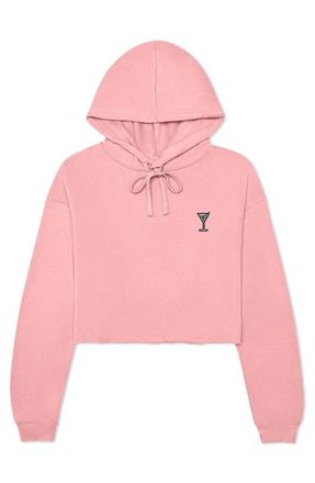 Dalix Martini Cropped Hoodie in Pink at Nordstrom, Size Xx-Large