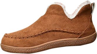 Generic Ladies Ankle Boots Casual Cosy Snow Boots Solid Color Comfortable Flat Heel Faux Fur Lined Classic Slip On Warm Winter Boots Non-Slip Walking Shoes