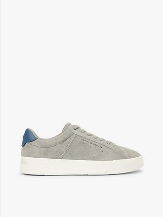 Tommy Hilfiger Contrast Heel Suede Court Trainers