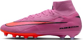 Nike Mens Mercurial Superfly 10 Elite Artificial-Grass High-Top Soccer Cleats in Pink | FQ8339-600