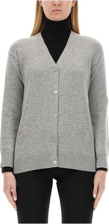 Max Mara Truien & Vesten, Dames, Grijs, L, Wol, Jane Cardigan