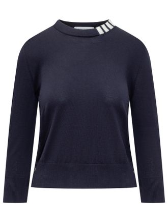 Thom Browne Navy Blue Cotton Sweater