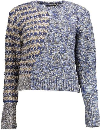 Desigual Blauwe Polyester Trui - Dames - Ronde hals truien - Veelkleurig - XL - Polyester - Truien & Vesten