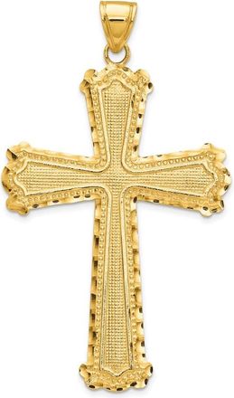 Diamond2Deal 14k Gold Diamond-cut Cross Pendant