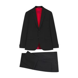 HUGO BOSS Hugo, Single Breasted Suits, male, Black, Size: 2XL Hesten Suit