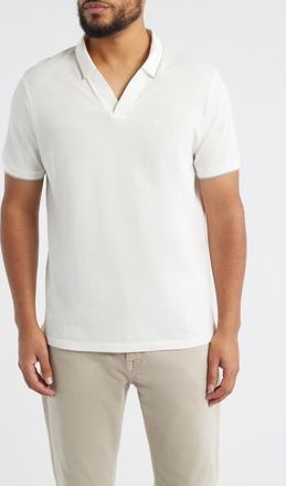Emporio Armani Piqu&eacute; Johnny Collar Polo in Solid White at Nordstrom, Size Xx-Large