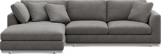 Castlery Hamilton Chaise Sectional Sofa Left Facing Customized, Dark Grey, Spill Resistant, Removable Covers for Sofas, Castlery