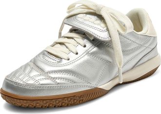 Diadora Gold Indoor Metallic Leather Sneaker in Silver at Nordstrom, Size 10.5