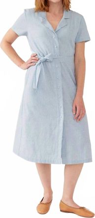 Mata Traders Charlie Midi Dress In Light Blue Stripe