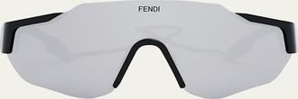 Fendi Mens Rimless Nylon Wrap Sunglasses with Lanyard