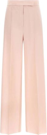 Max Mara Girone Wide-leg Broek - Dames - Wijde Broeken - Roze - 2XS - Wol - Broeken