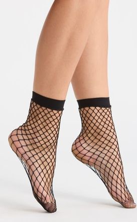 Nordstrom Whalenet Anklet Socks in Black at Nordstrom, Size 9-11