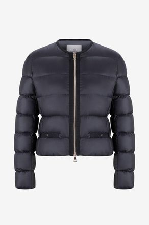 Moncler Kurze Nylon-Daunenjacke mit Ripsband Laurine