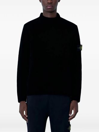 Stone Island signature-patch sweater - Black