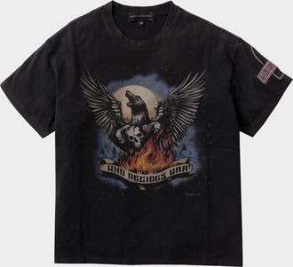 Who Decides War by Ev Bravado Mens Moon Jersey Cotton T-Shirt