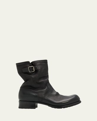 Prada Mens Leather Mid-Calf Boots