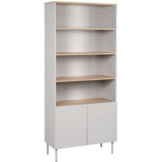 Sweeek Shelving unit bookcase metal and wood decor 6 levels beige and natural - Ashton