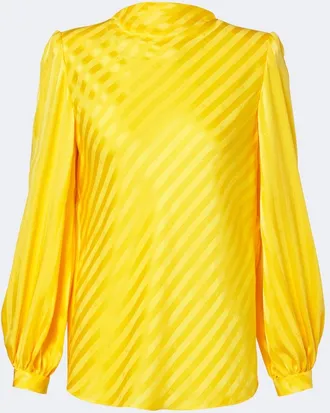 Valentino VLogo striped silk jacquard blouse