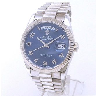 Rolex Pre-owned Rolex Day Date Automatic Chronometer Blue Dial Mens Watch 18239 BLAP