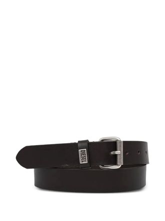 Diesel logo-plaque leather belt - men - Calf Leather - 105 - Black