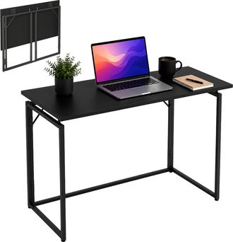 Relaxdays Escritorio Relaxdays, Al X An X P: 74 X 100 X 50 Cm, Plegable, Ahorra Espacio, Mesa Para Teletrabajo, Negro