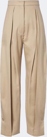 Sportmax Pleated cotton-blend wide-leg pants