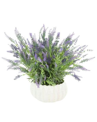 Creative Displays Inc. Handmade Faux Lavender In Decorative Ceramic Vase