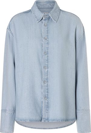 MAC Broeken Jeansbluse MAC OVER SHIRT, Damen, Gr. XL, essential blau wash, Denim/Jeans, Obermaterial: 100% Lyocell, used, bequem h&uuml;ftbedeckend, Manschette, Blusen