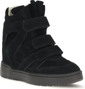 Isabel Marant Womens Wedge Leather Sneakers Im3-Gz Black Midnight