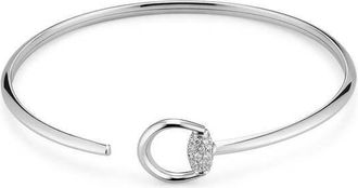 Gucci Horsebit 18k White Gold Diamond Cuff Bracelet - YBA832971001
