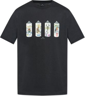 Paul Smith T-shirt met print - Heren - T-shirts - Zwart - M - Katoen - Tops