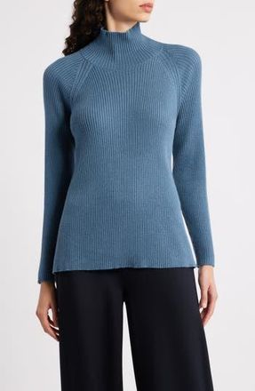Eileen Fisher Rib Turtleneck Wool Sweater in Sea Spray at Nordstrom Rack, Size Xx-Small