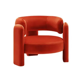 Sweeek Sill&oacute;n tr&iacute;pode en terciopelo, naranja