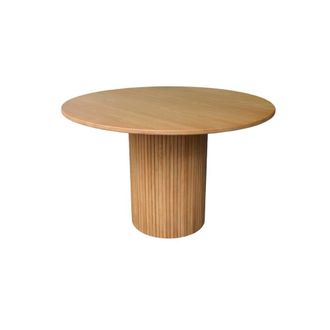 Sweeek Mesa de comedor redonda de madera, 4 plazas, natural