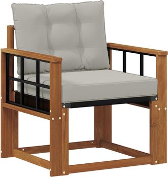 vidaXL Sof&aacute; De Exterior Madera De Acacia S&oacute;lida Gris Natural Y Claro Vidaxl