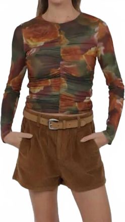 Sadie & Sage Heart Beats Mesh Top In Rose Petal Multi