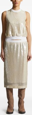 PESERICO Womens Sequin-Embellished Sleeveless Top Aw25 W