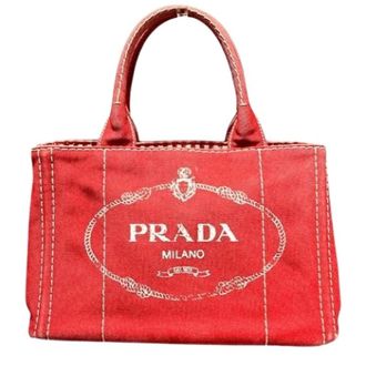 Prada Pre-owned Tote Bags, female, Red, Size: ONE SIZE Pre-owned Canapa Tote Bag