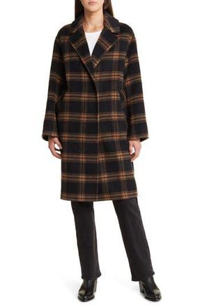 Rails Lore Plaid Wool Blend Coat in Camel Jet at Nordstrom Rack, Size Medium