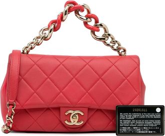 Chanel Hobo Bags - 2019 Small Lambskin Elegant Chain Single Flap - Gr. unisize - in Rot - für Damen