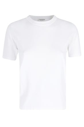 Roberto Collina Bianco Ribbed Trim Viscose-Blend Crewneck T-Shirt