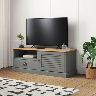 Berkfield Home TV Cabinet VIGO Grey 106x40x40 cm Solid Wood Pine | Size: 106 x 40 x 40 cm
