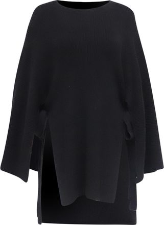 Marni Oversized Knit Cape Sweater in Black Cotton