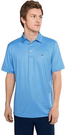 Vineyard Vines Printed Sankaty Polo Mens Clothing Whale Dot Obreeze/Tb : 2XL, Polyester/Elastane