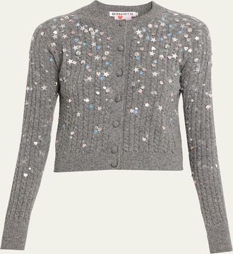 Bernadette Gilberte Stardust Cable-Knit Cardigan
