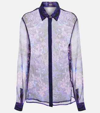 Versace Floral silk chiffon shirt